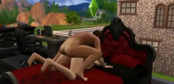  SIms 4 Brunette girl gets fucked from behind